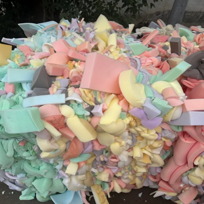 Grade AA PU foam scrap without skin, piled for baling